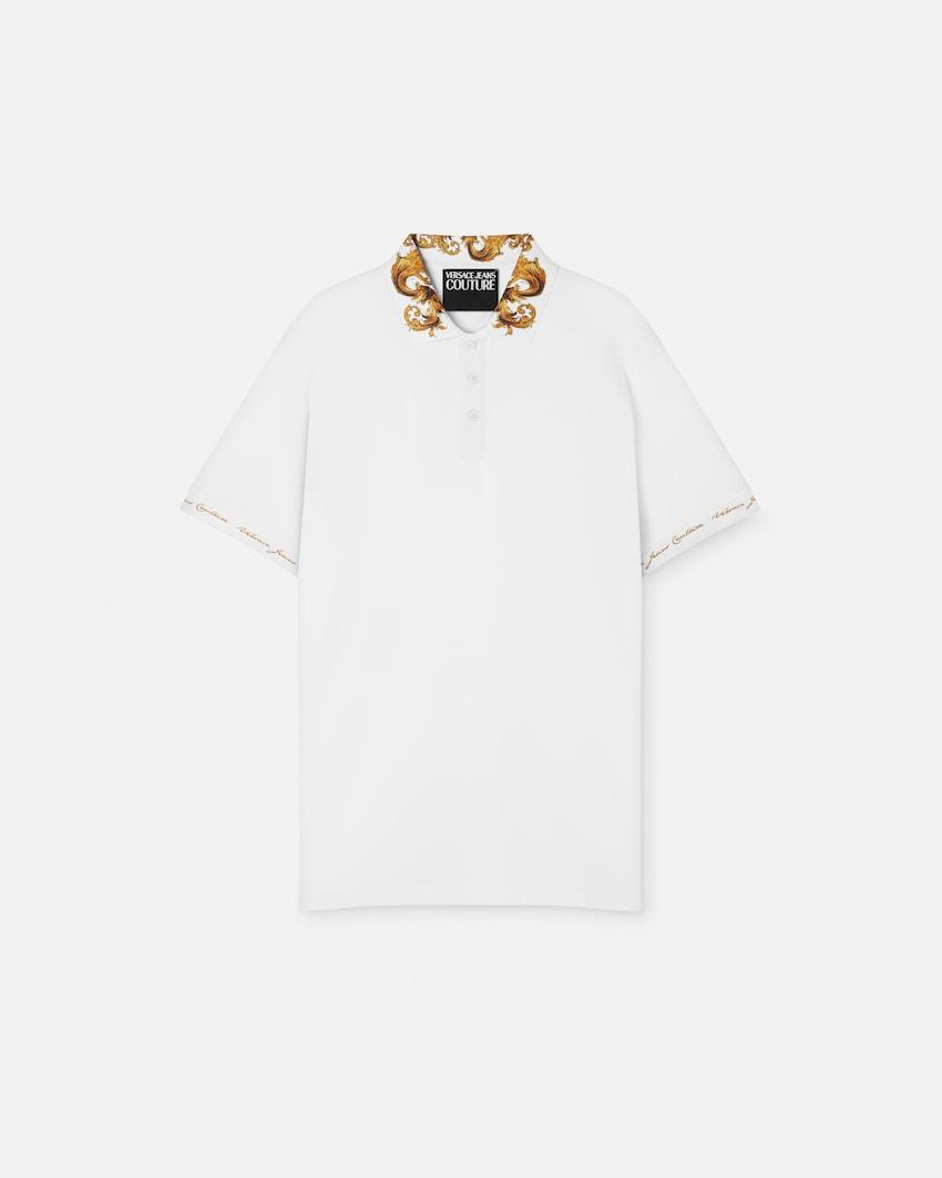 printed cotton-pique polo by VERSACE