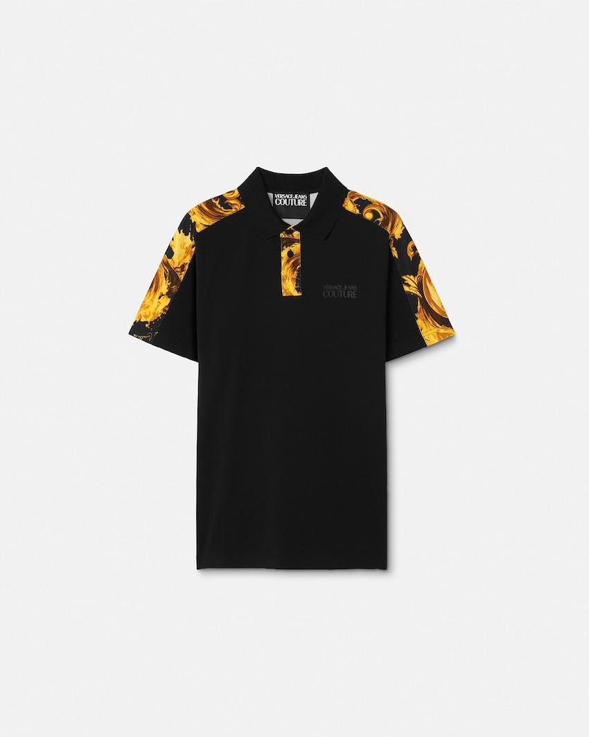 printed cotton-pique polo by VERSACE