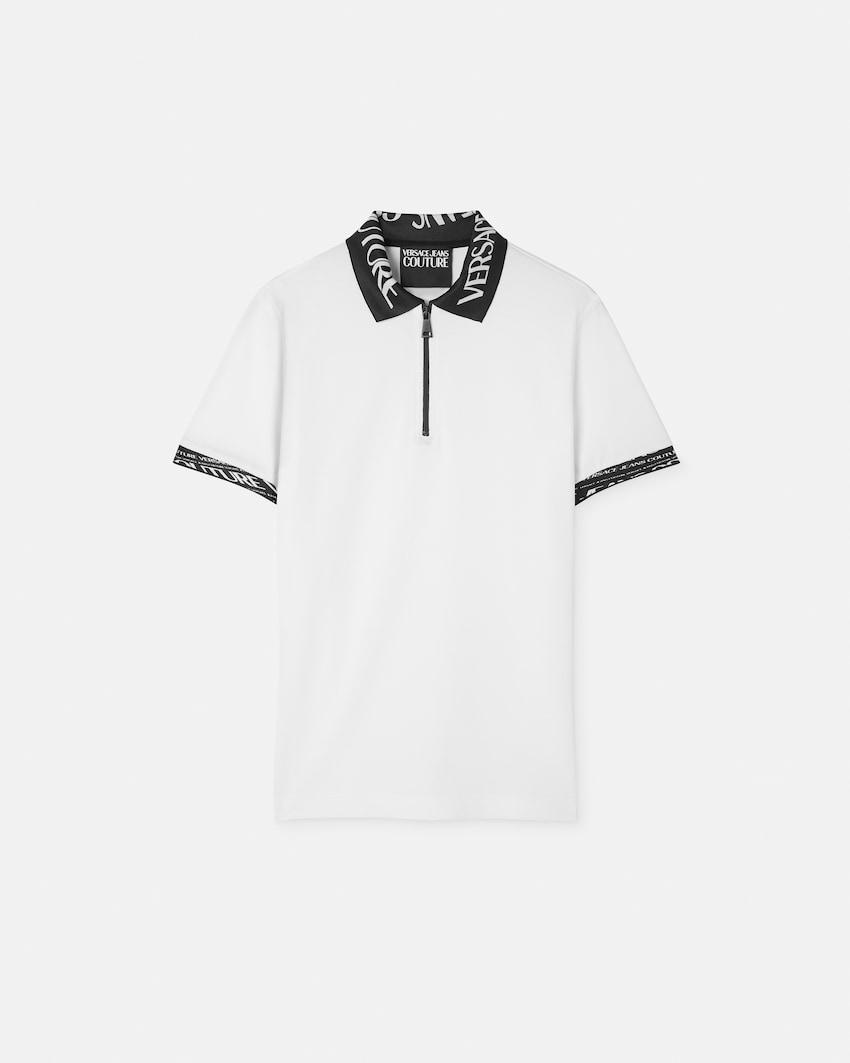 printed cotton-pique polo by VERSACE