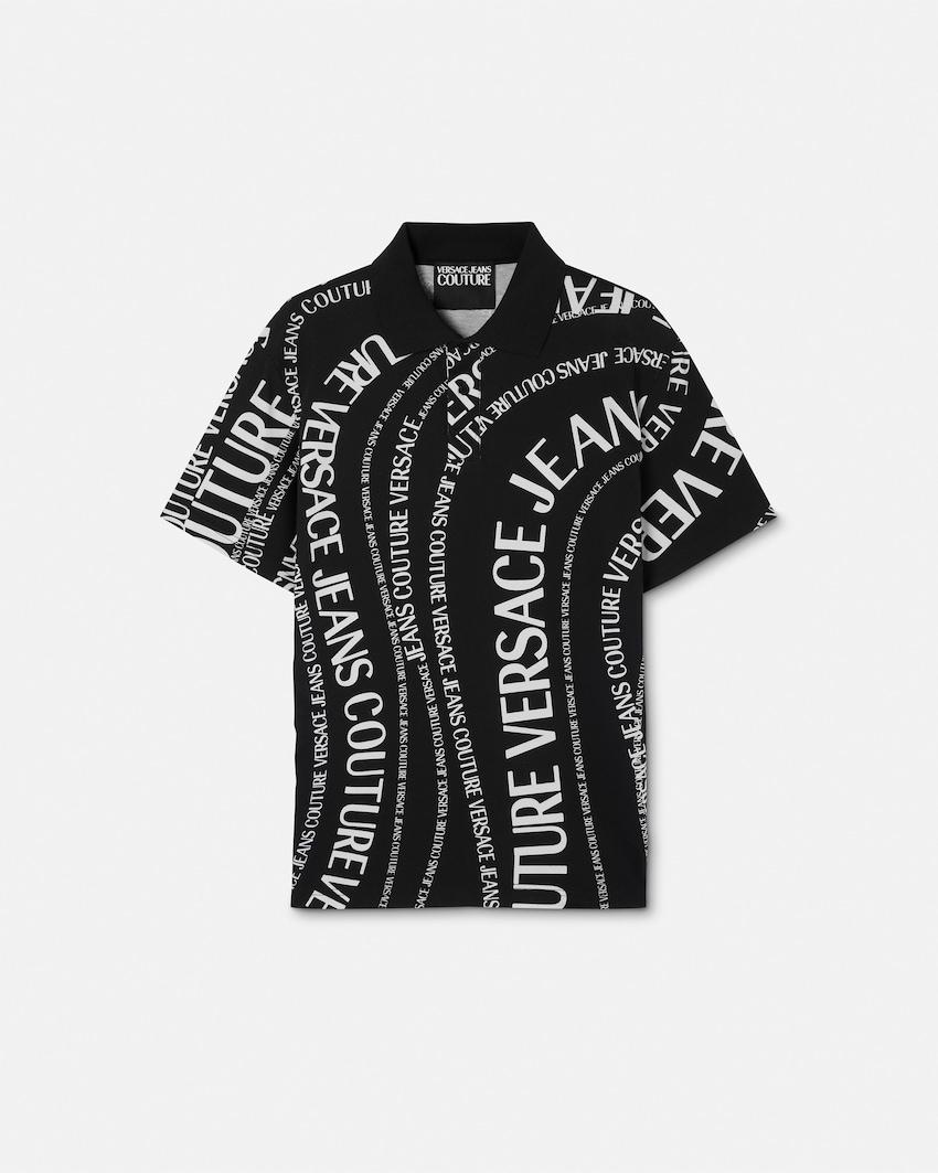 printed cotton-pique polo by VERSACE