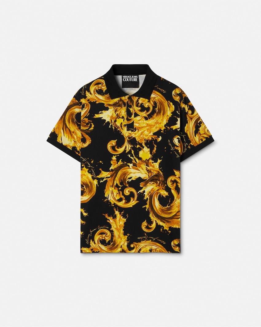 printed cotton-pique polo by VERSACE