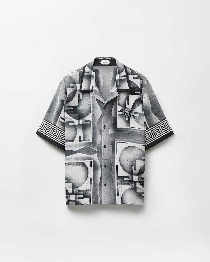 printed crepe de chine silk shirt by VERSACE