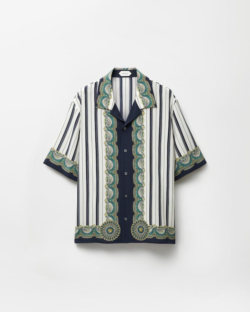 printed crepe de chine silk shirt by VERSACE