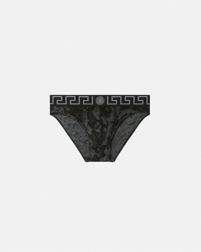 printed jacquard cotton-jersey briefs by VERSACE
