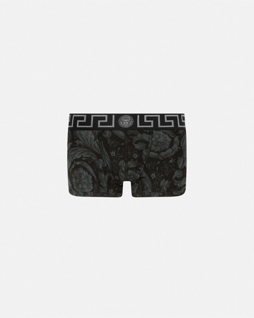 printed jacquard cotton-jersey trunks by VERSACE