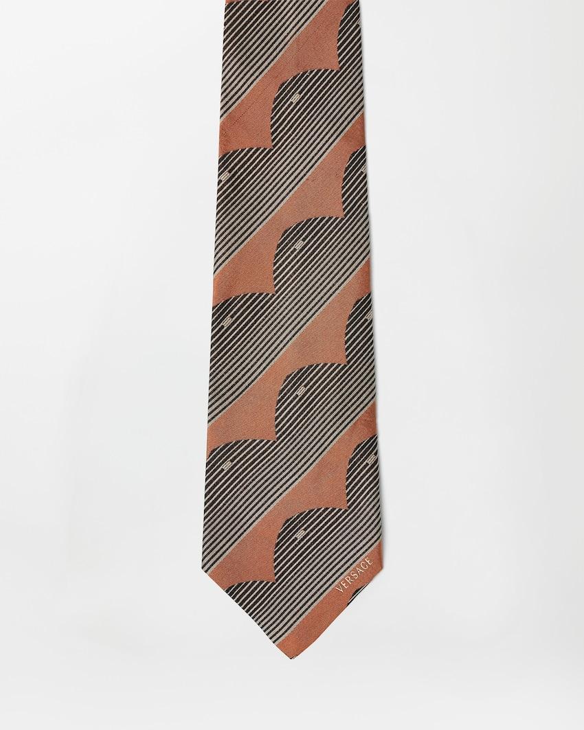 printed jacquard silk tie by VERSACE