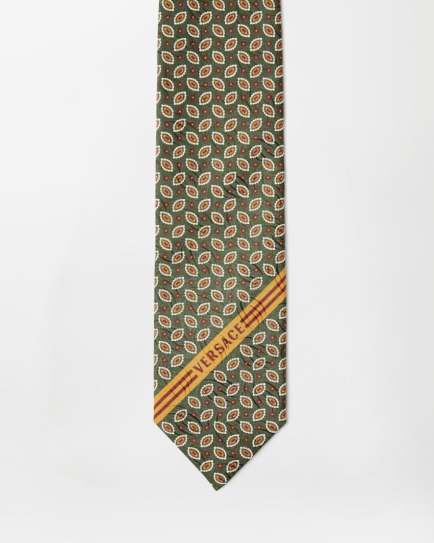 printed jacquard silk tie by VERSACE