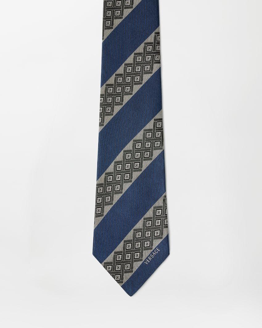printed jacquard silk tie by VERSACE
