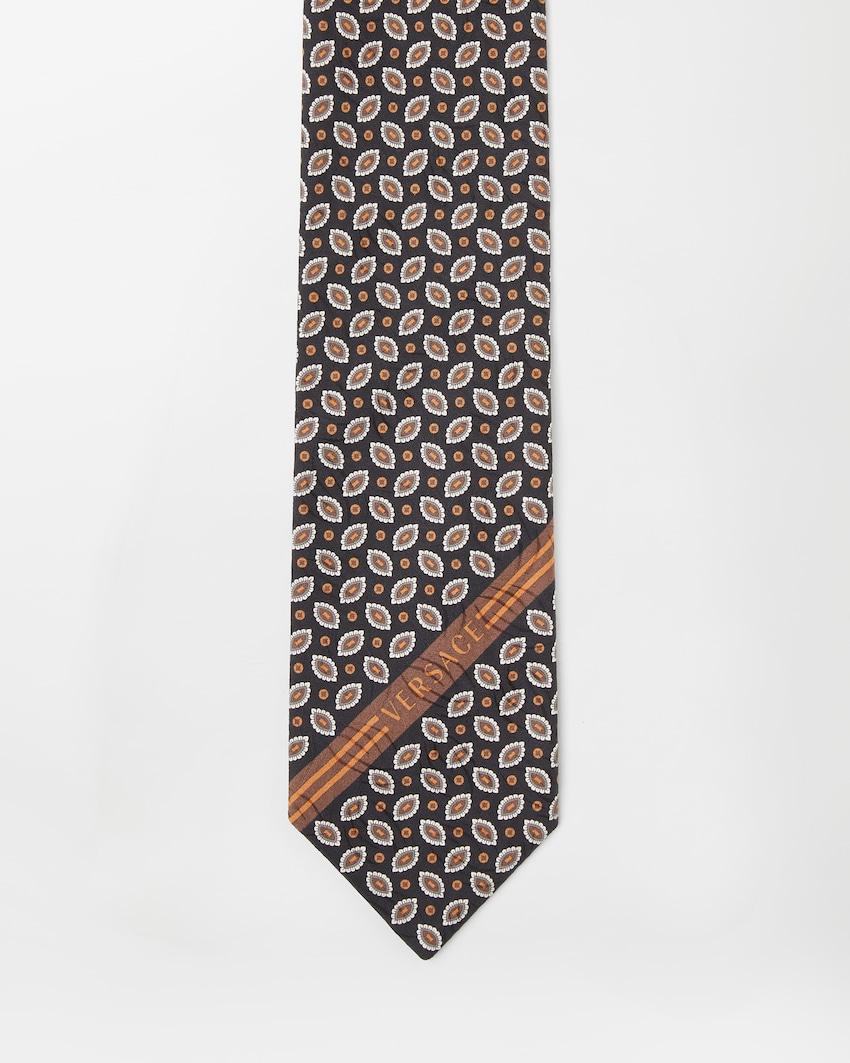 printed jacquard silk tie by VERSACE