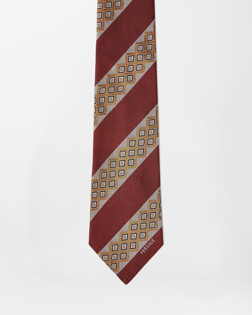 printed jacquard silk tie by VERSACE