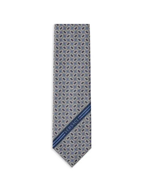 printed jacquard silk tie by VERSACE