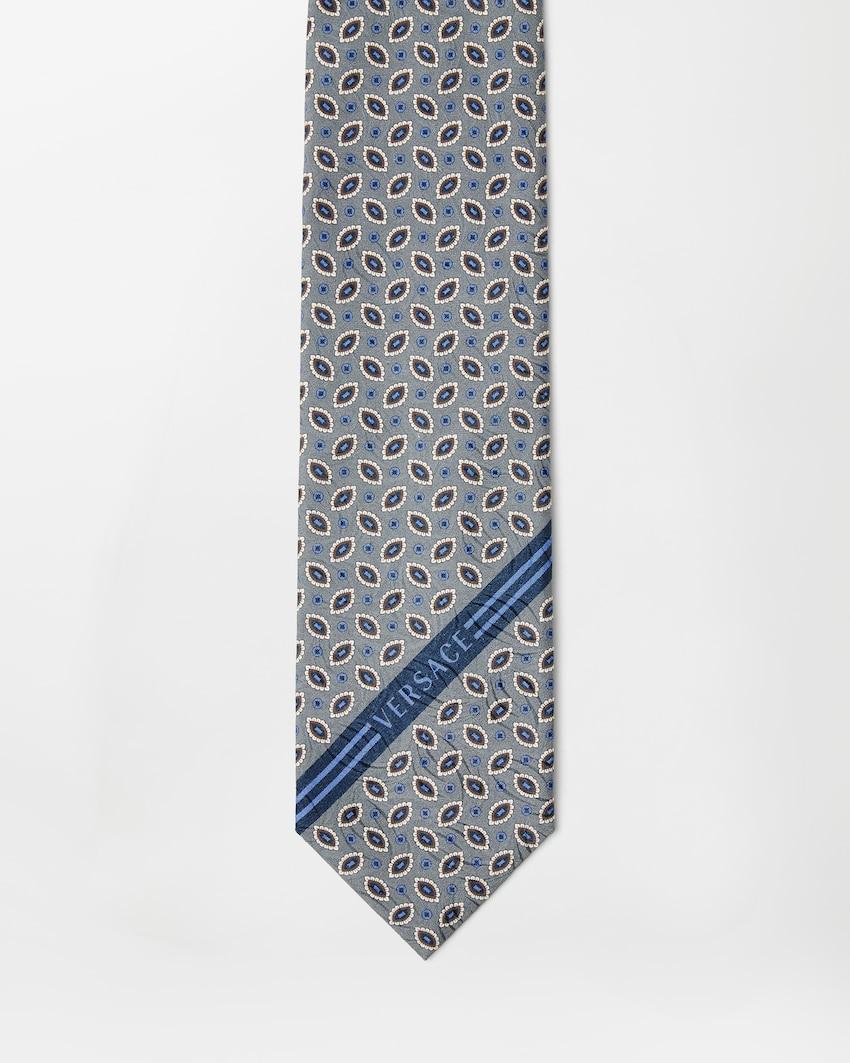 printed jacquard silk tie by VERSACE