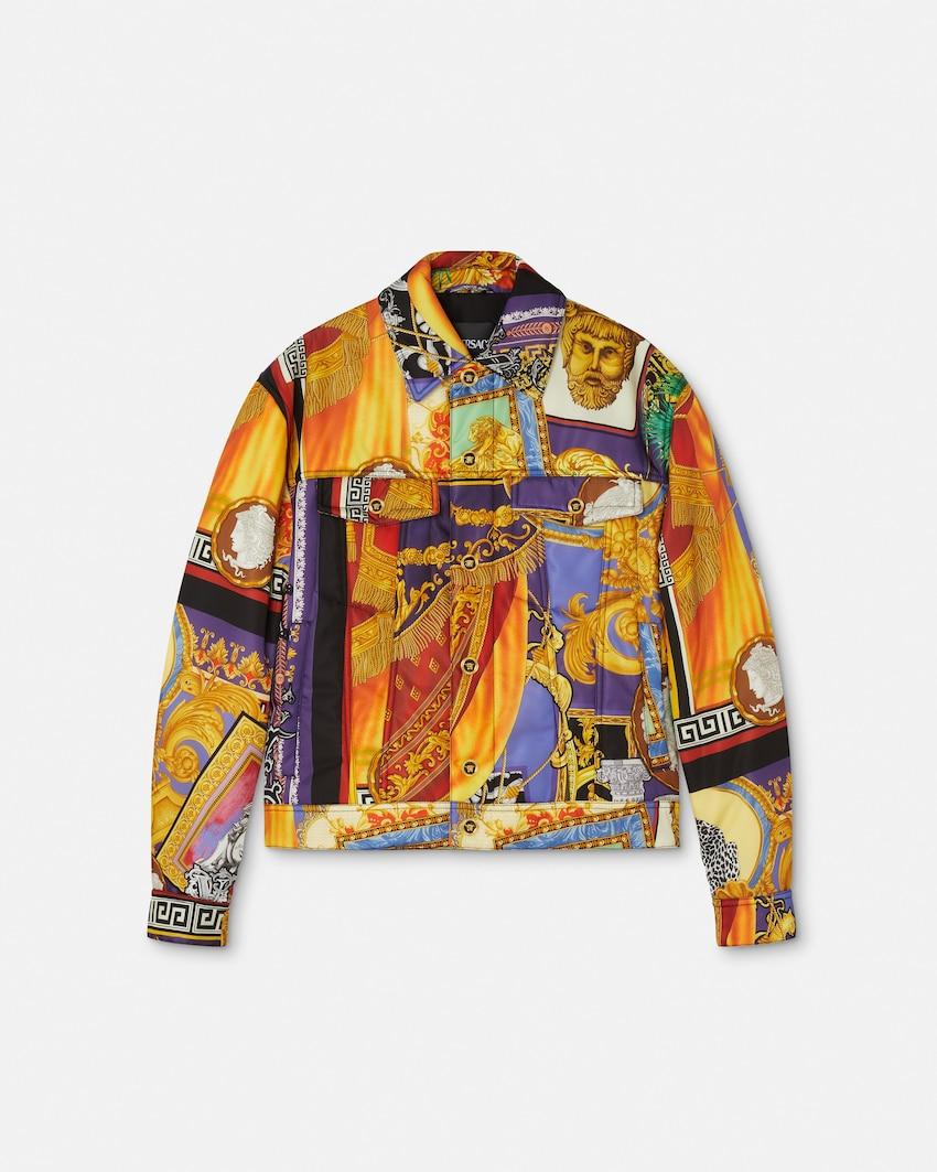 printed light padded jacket by VERSACE