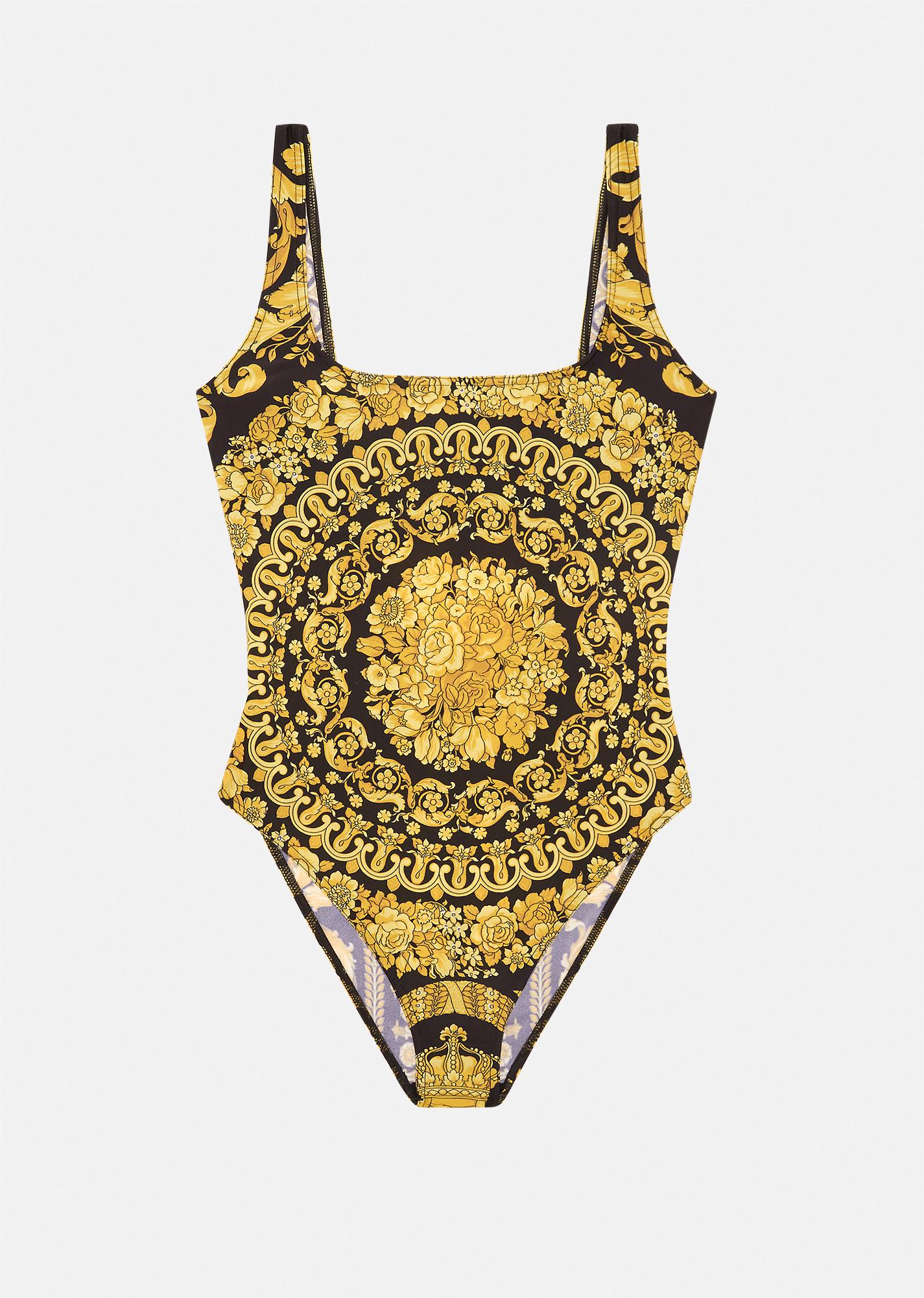 printed nylon-blend one-piece swimsuit by VERSACE