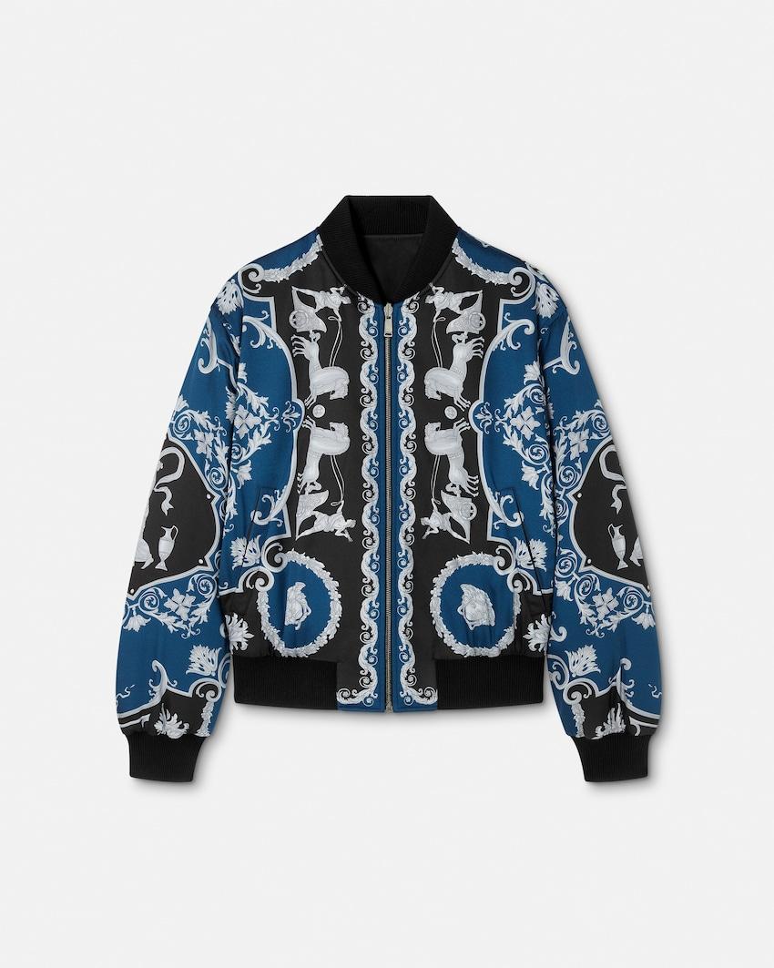 printed nylon reversible bomber by VERSACE