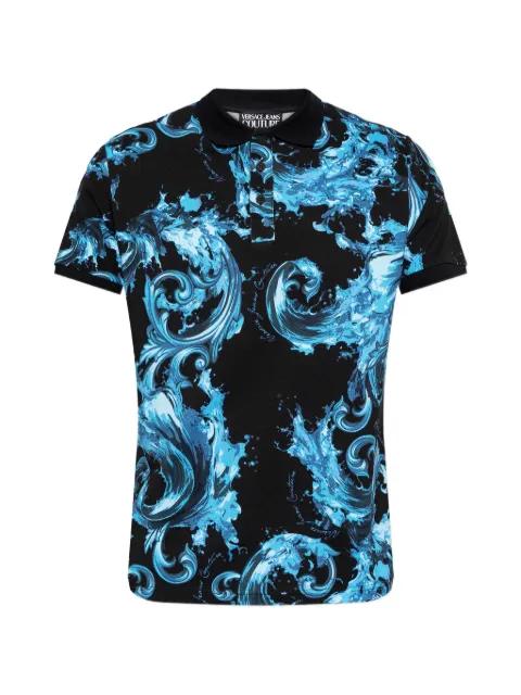 printed short-sleeve polo shirt by VERSACE
