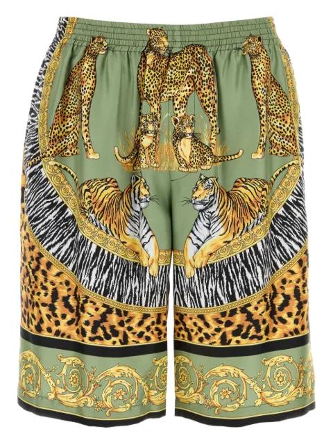 printed silk bermuda shorts by VERSACE