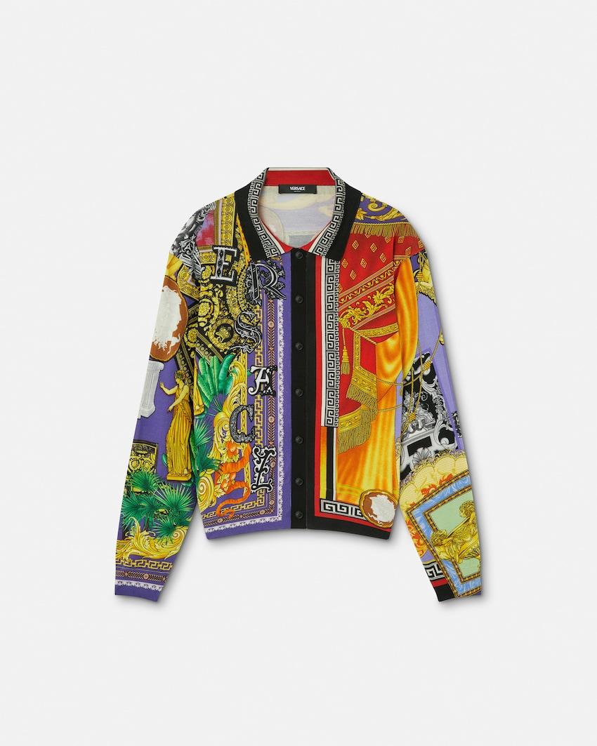 printed silk knit shirt by VERSACE