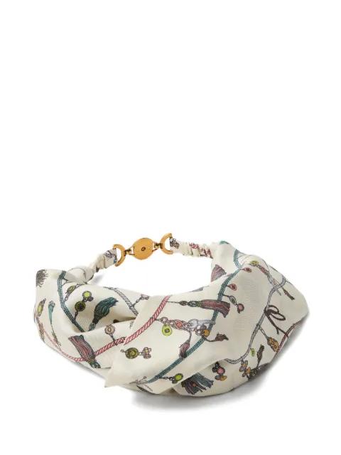 printed silk twill headband by VERSACE