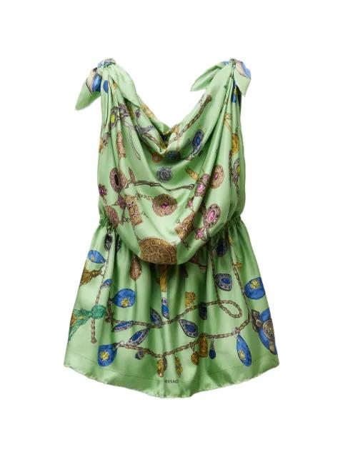 printed silk twill mini dress by VERSACE