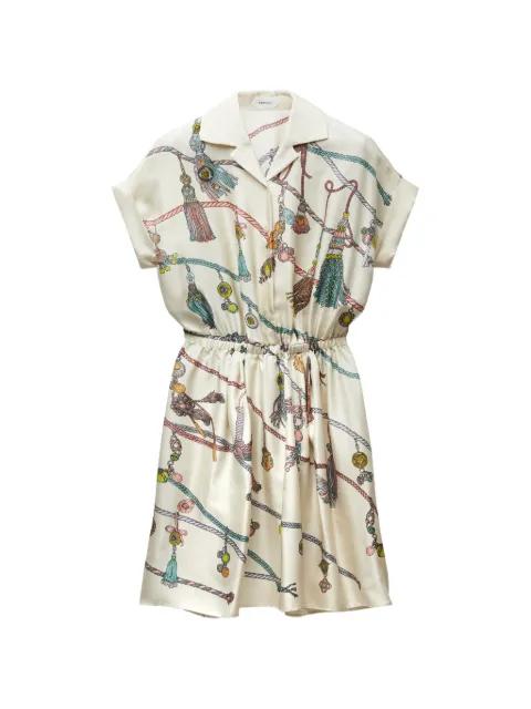 printed silk twill mini dress by VERSACE