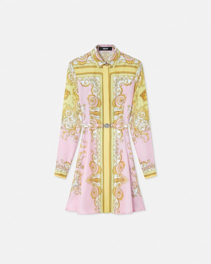 printed silk twill mini shirt dress by VERSACE