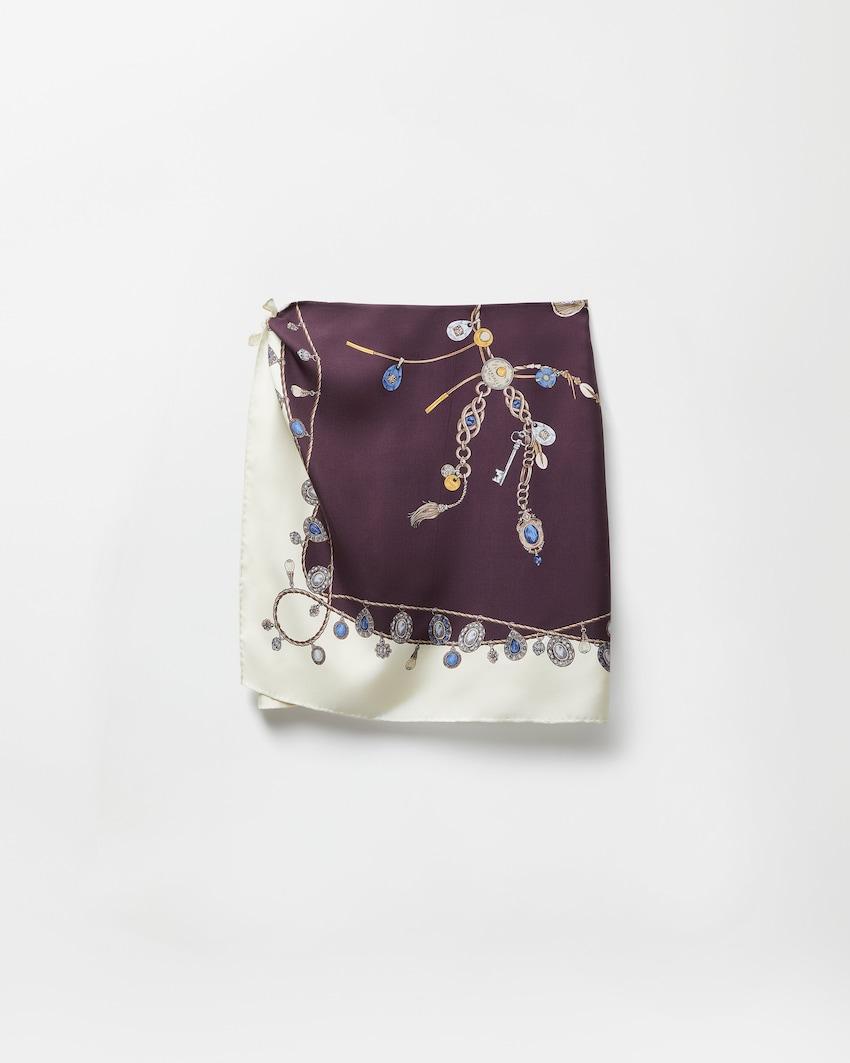 printed silk twill mini skirt by VERSACE