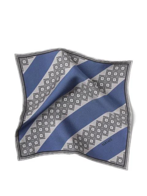 printed silk twill pocket square by VERSACE