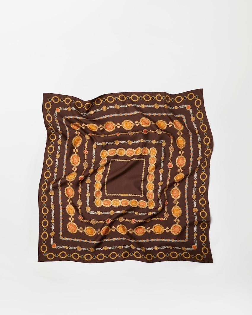 printed silk twill scarf 90 cm by VERSACE