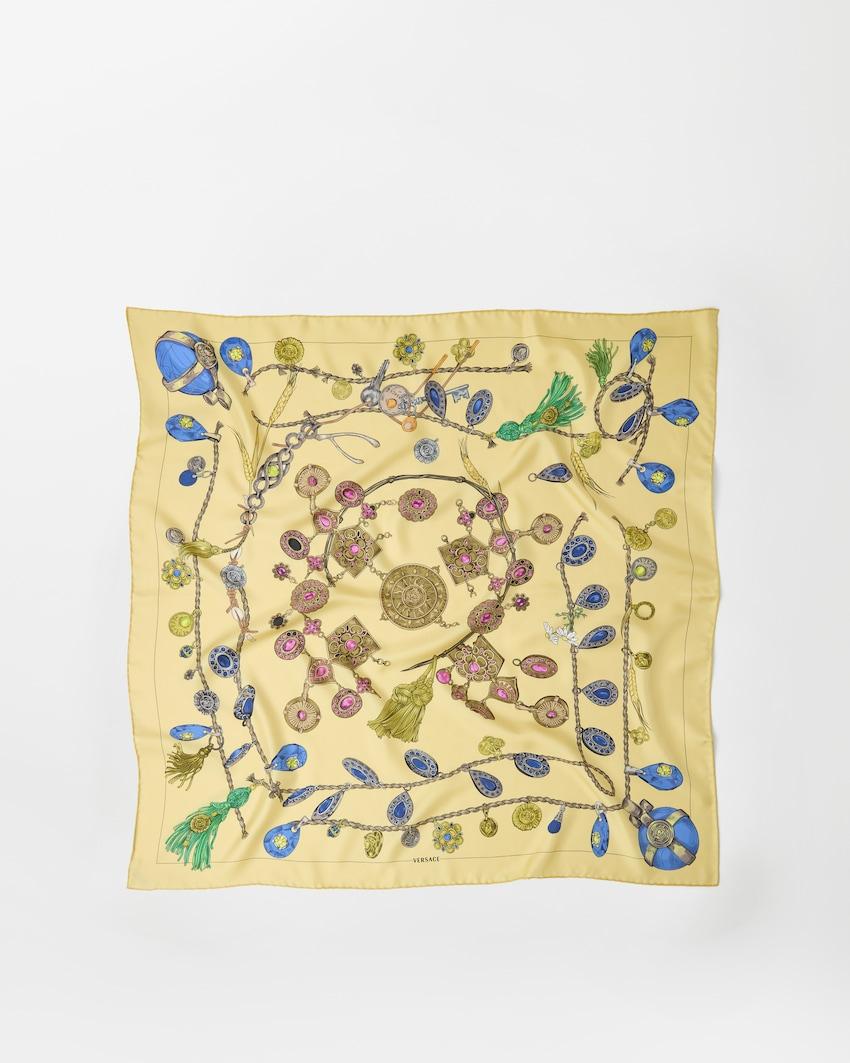 printed silk twill scarf 90 cm by VERSACE