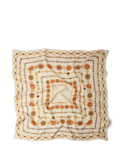 printed silk twill scarf 90 cm by VERSACE
