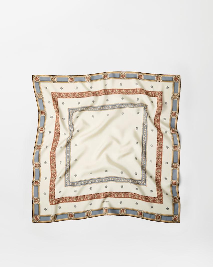 printed silk twill scarf 90 cm by VERSACE