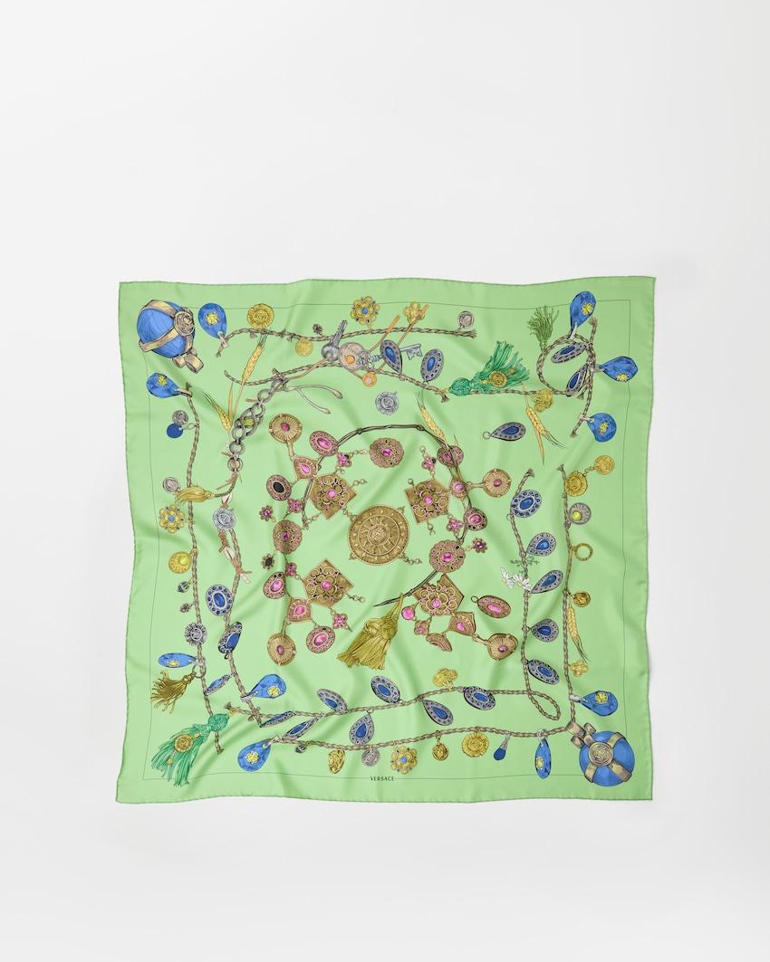 printed silk twill scarf 90 cm by VERSACE