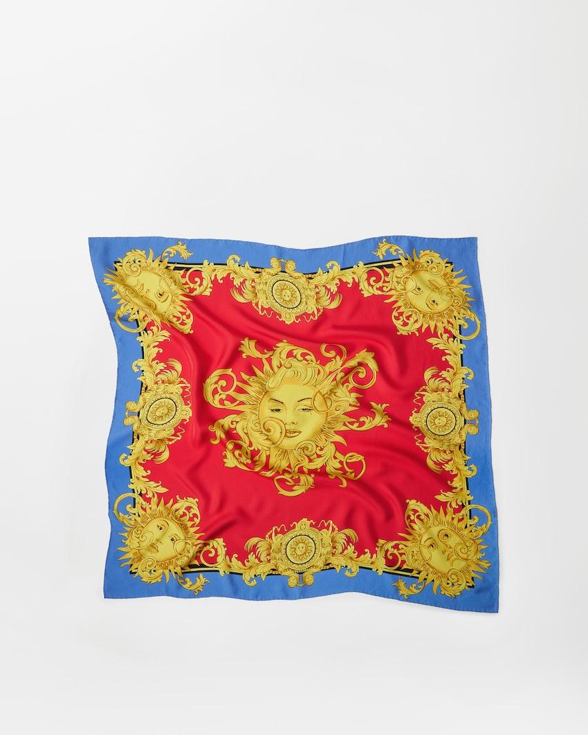 printed silk twill scarf 90 cm by VERSACE