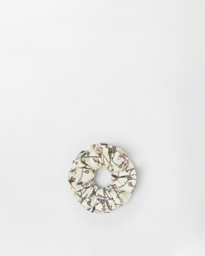 printed silk twill scrunchie by VERSACE