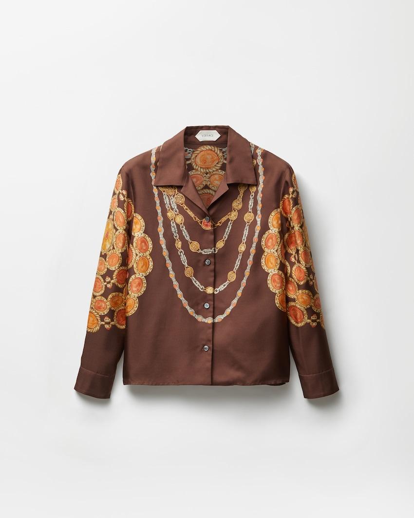 printed silk twill shirt by VERSACE