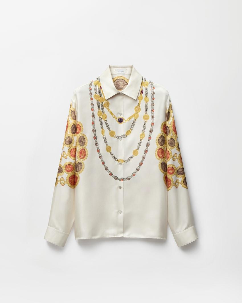 printed silk twill shirt by VERSACE