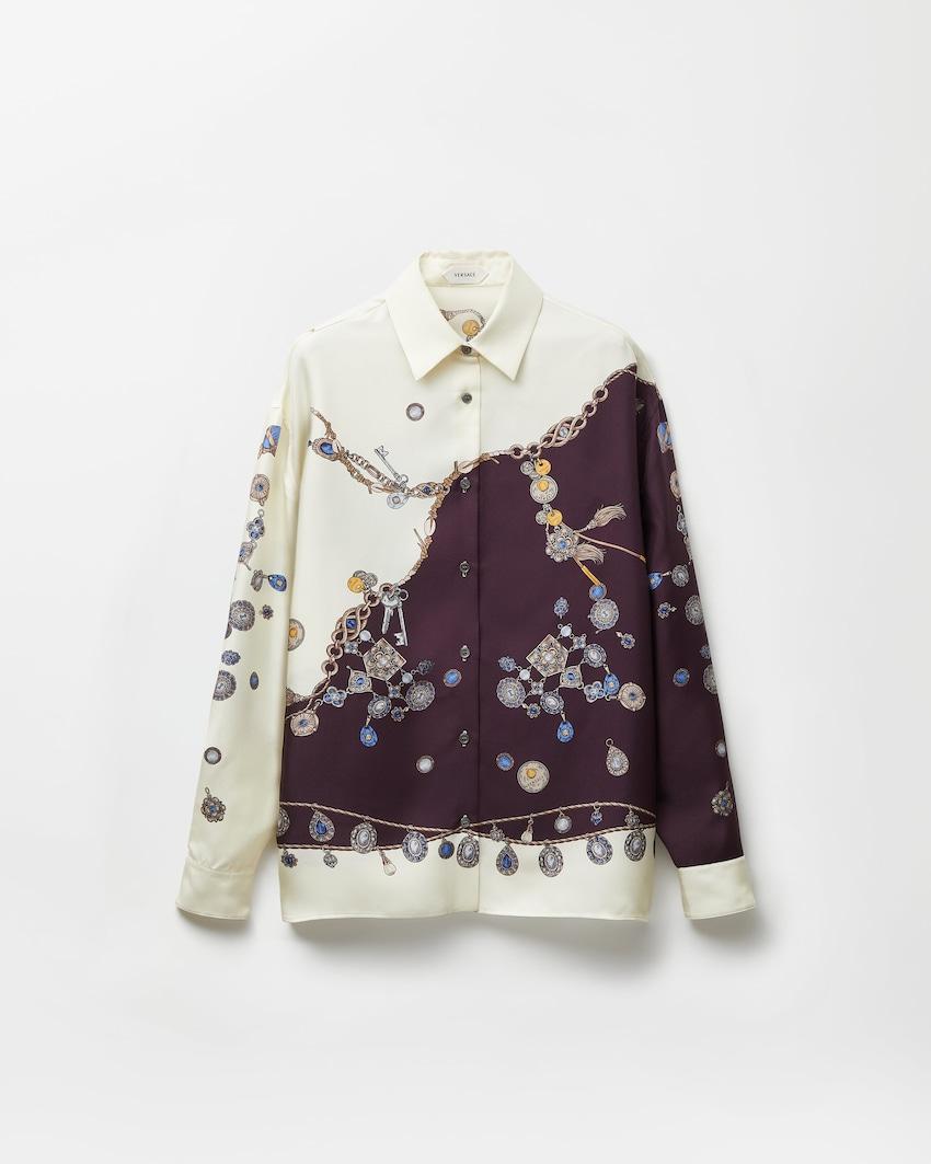printed silk twill shirt by VERSACE