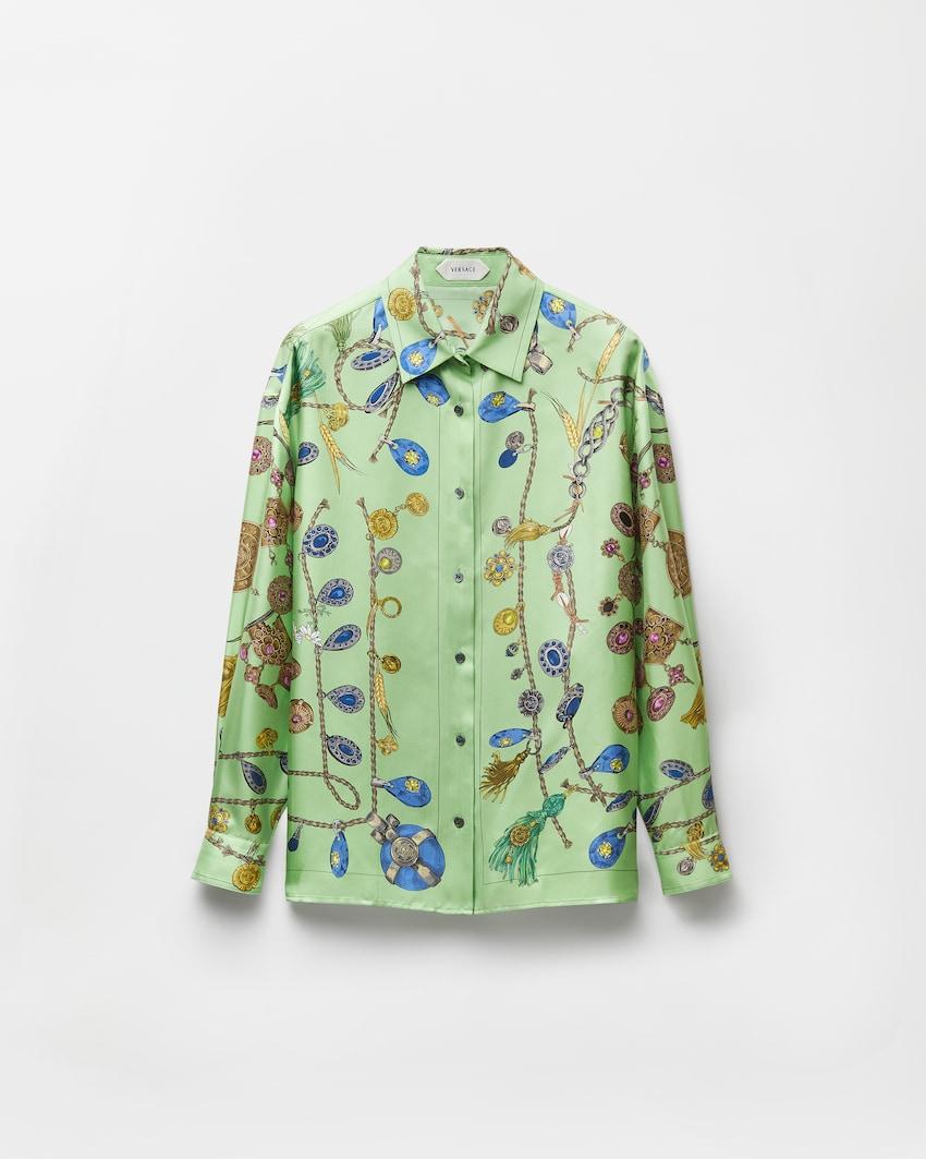 printed silk twill shirt by VERSACE