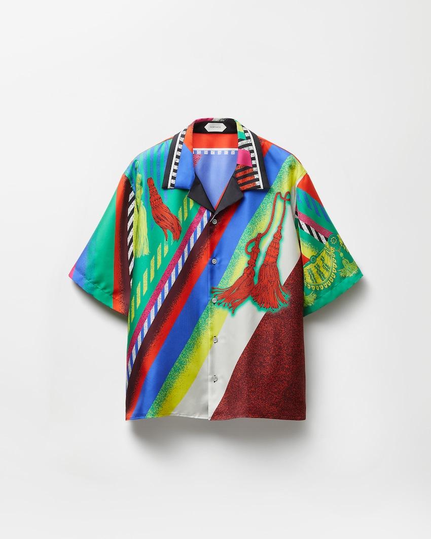 printed silk twill shirt by VERSACE