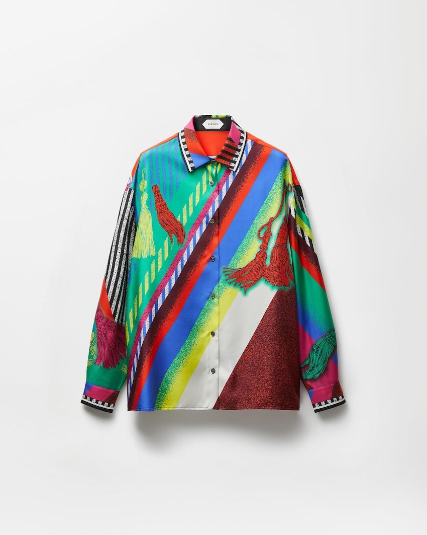 printed silk twill shirt by VERSACE