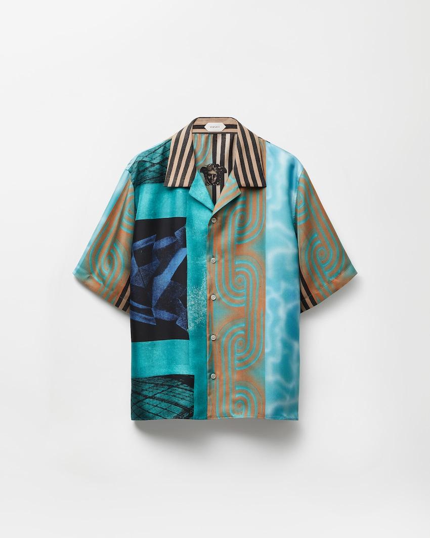 printed silk twill shirt by VERSACE
