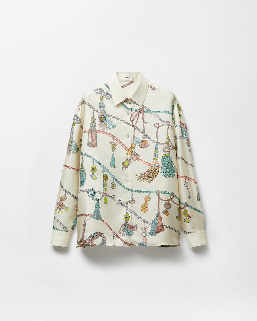 printed silk twill shirt by VERSACE