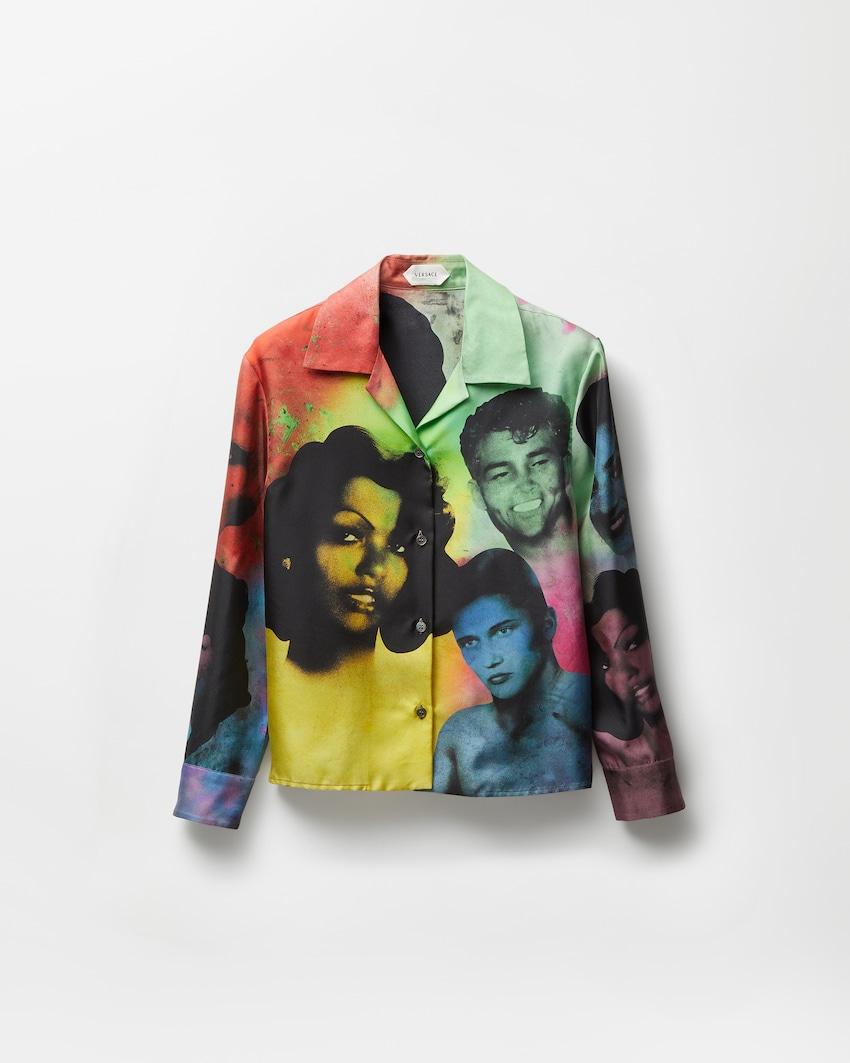 printed silk twill shirt by VERSACE