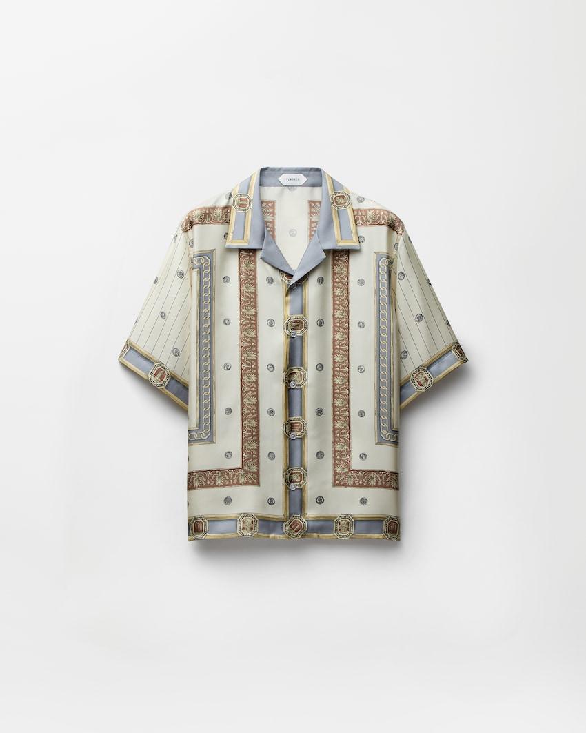 printed silk twill shirt by VERSACE