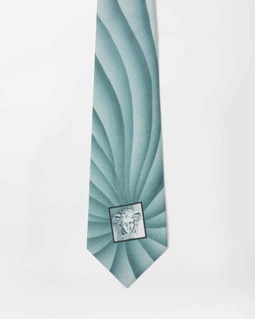 printed silk twill tie by VERSACE