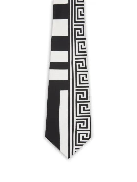 printed silk twill tie by VERSACE