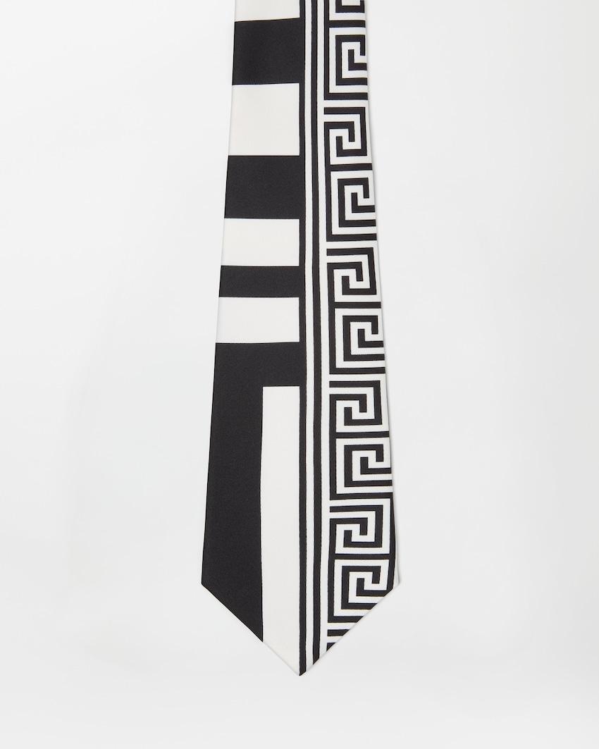 printed silk twill tie by VERSACE