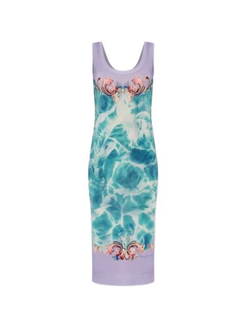 printed sleeveless midi dress by VERSACE