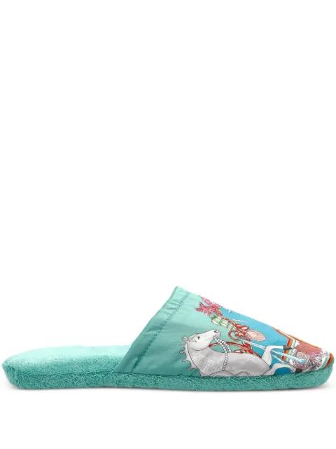 printed slip-on slippers by VERSACE